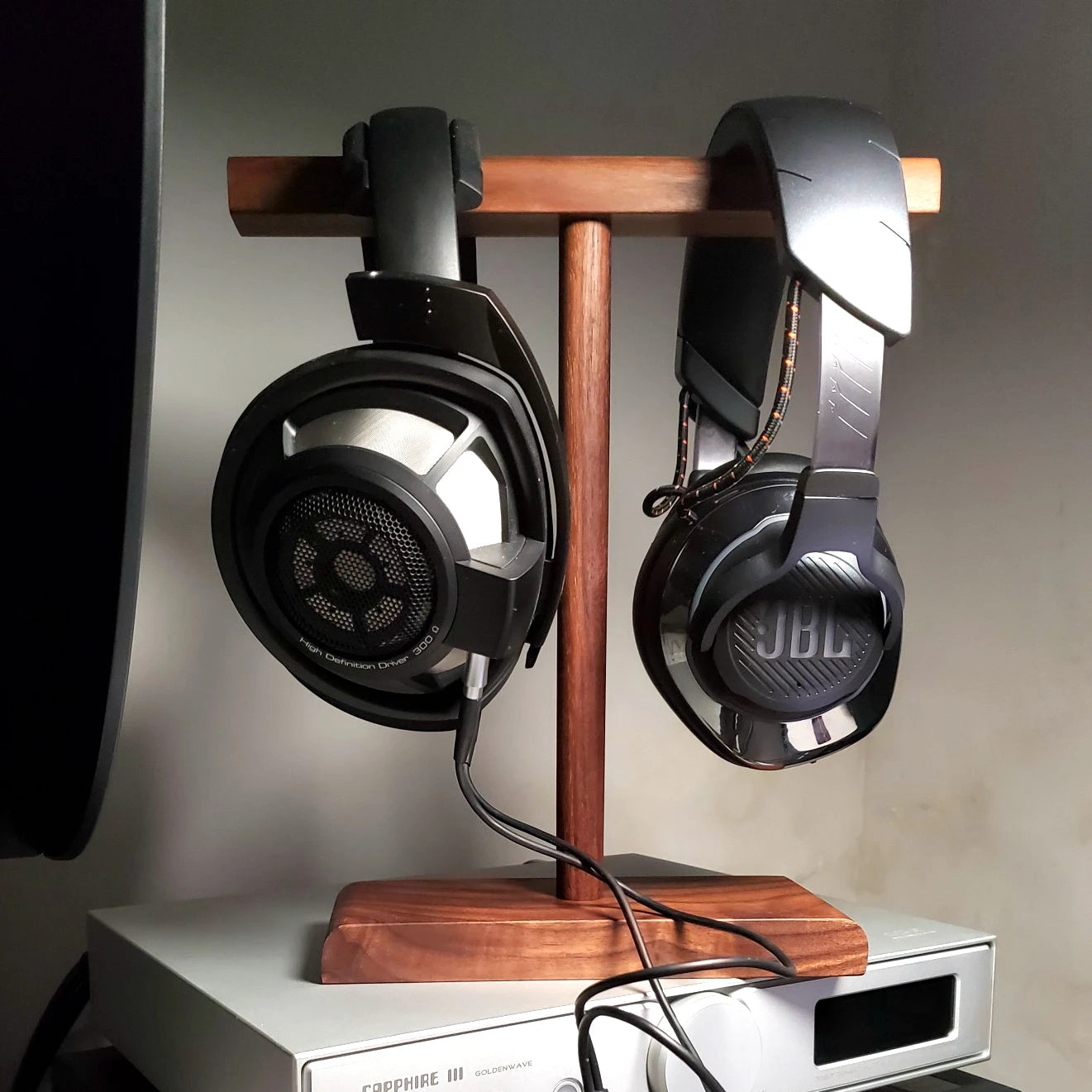 Wooden Headphone Stand Organizer