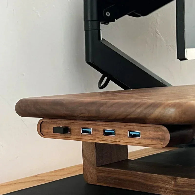 Black Walnut USB Hub Stand