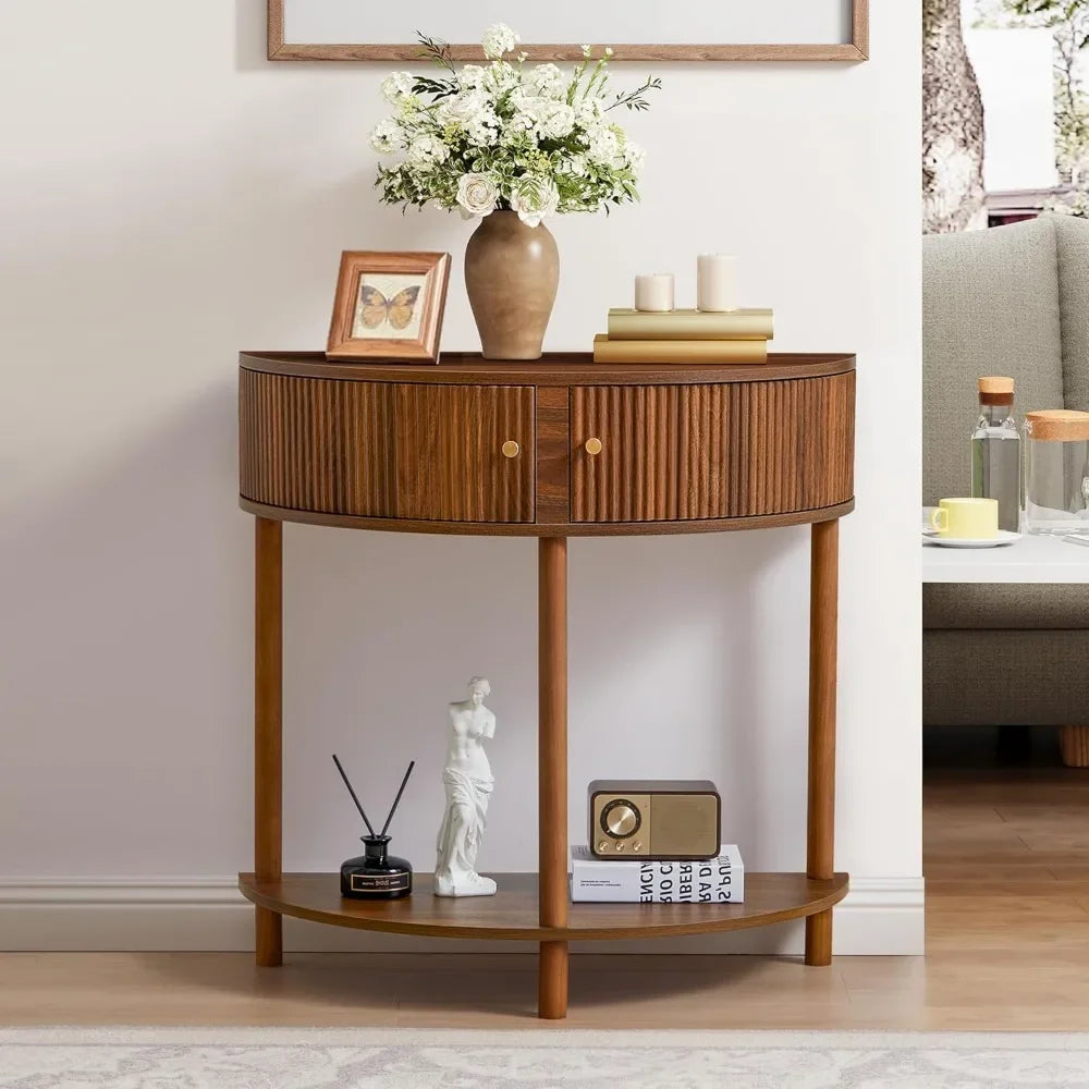 Chic Half Moon Console Table