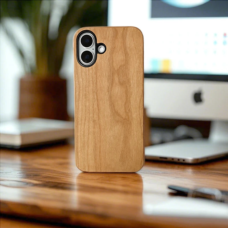 Chic Cherry Wood Phone Case