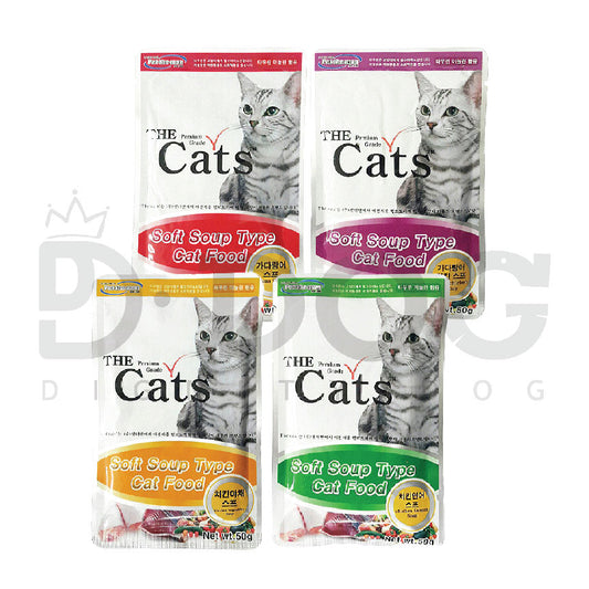 【 THE CATS 】50G MEAT SOUP POUCH 4 TYPES
