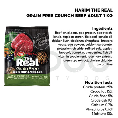 【 HARIM 】1 KG THE REAL CRUNCH GRAIN FREE DOG FOOD