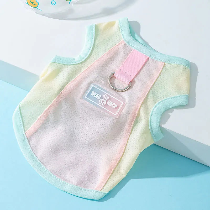Thin Summer Dog Cooling Vest Pet Dog T Shirt Fashion Dog Sunscreen Pet Dog Clothes with Buckle Breathable Mesh Puppy Costumes
