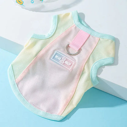 Thin Summer Dog Cooling Vest Pet Dog T Shirt Fashion Dog Sunscreen Pet Dog Clothes with Buckle Breathable Mesh Puppy Costumes