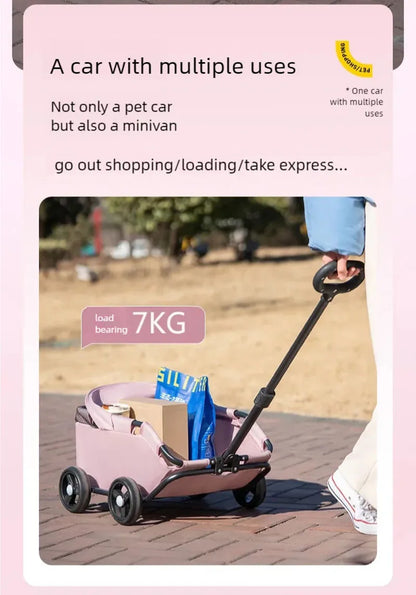 Small pet stroller for dogs, cats, teddy bears, baby strollers, outdoor activities, lightweight and foldable