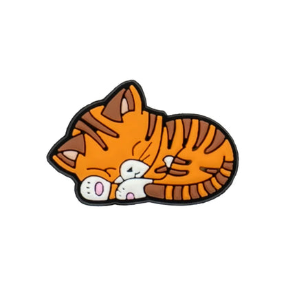 1pcs PVC Cute Cat Shoe Charms Pet Orange Cat Black Cat Shoe Decoration Pins Garden Sandal Accessories for Women Girl Boy