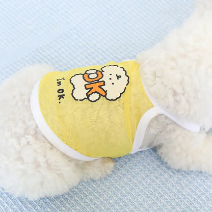 Original Cat and Dog Spring/Summer Clothes Thin Cute Dog Small Mesh Tank Top Teddy Bear Bobei Small Dog Short