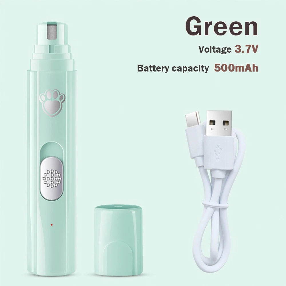 Electric Dog & Cat Nail Grinder - USB Rechargeable Silent Trimmer