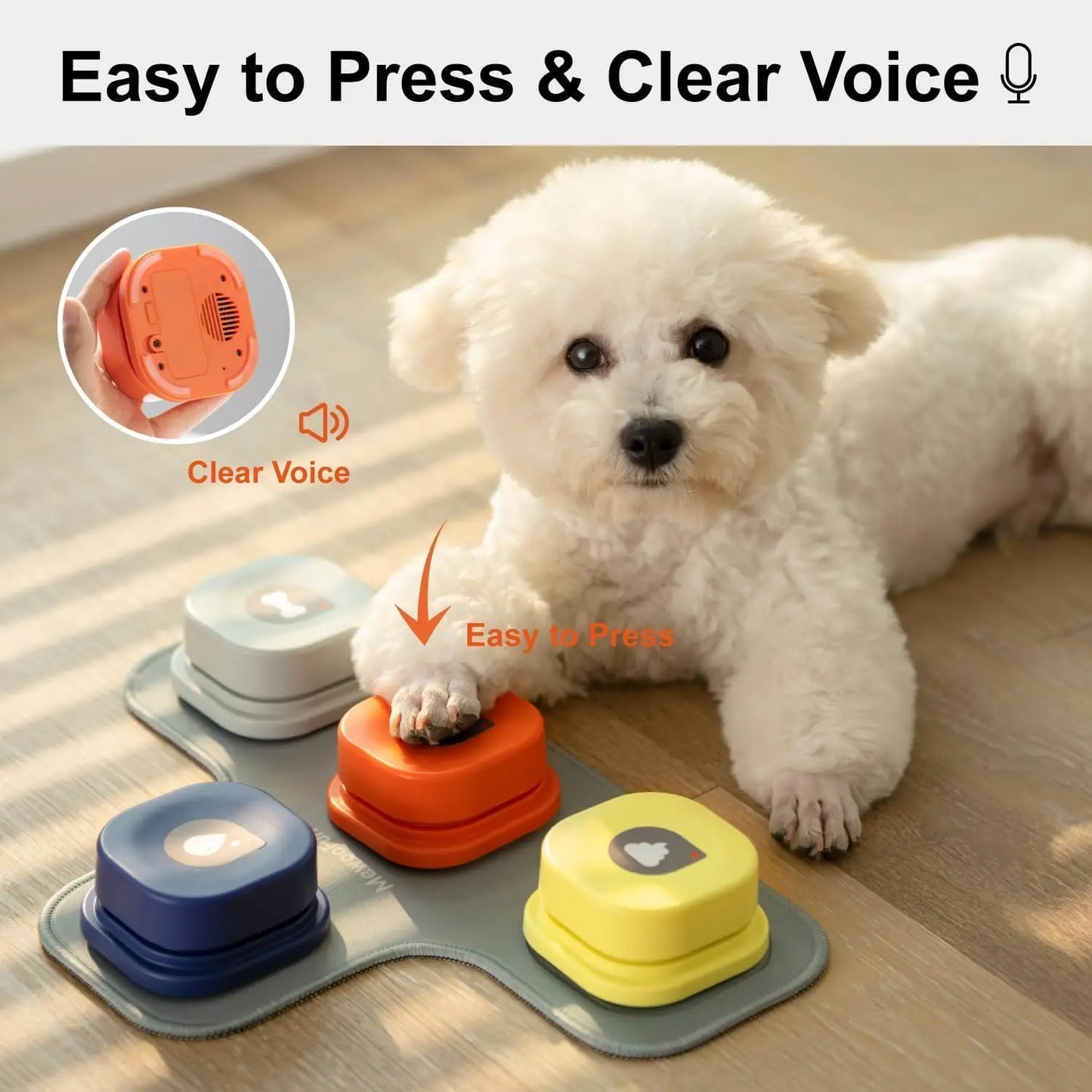Dog Talking Button Set Pet Communication Training Toy (Includes Pad & Stickers)
