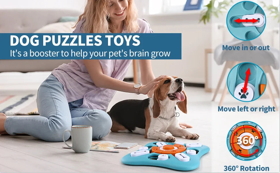 Interactive Dog Treat Puzzle Toys for IQ Training & Mental Stimulating,Fun Slow Feeder,Large Medium Small Dogs Enrichment Toys w