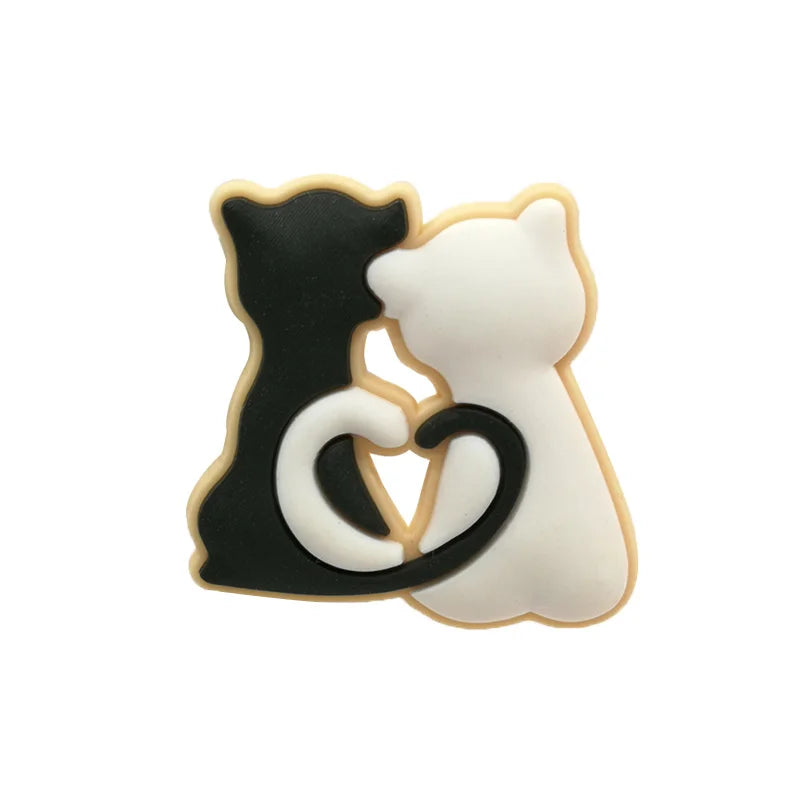 1pcs PVC Cute Cat Shoe Charms Pet Orange Cat Black Cat Shoe Decoration Pins Garden Sandal Accessories for Women Girl Boy