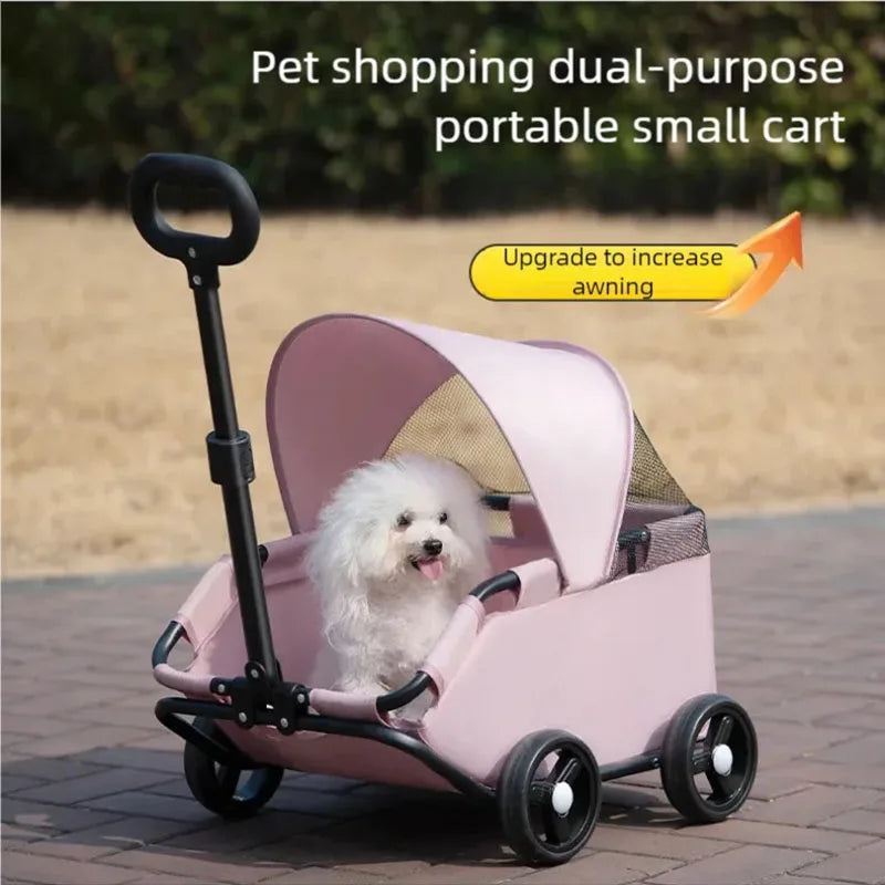 Small pet stroller for dogs, cats, teddy bears, baby strollers, outdoor activities, lightweight and foldable