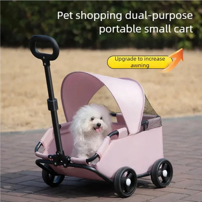 Small pet stroller for dogs, cats, teddy bears, baby strollers, outdoor activities, lightweight and foldable