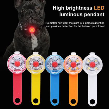 Dogs Collars Anti Loss Pendant Waterproof Safety LED Flashing Light USB Rechargeable Night Safety Luminous Light Pendant For Pet