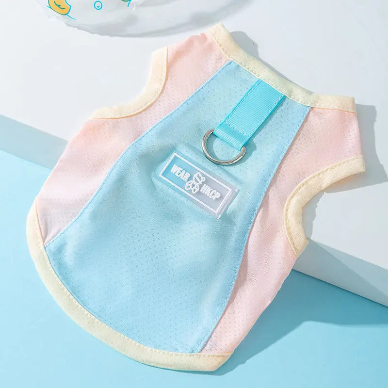 Thin Summer Dog Cooling Vest Pet Dog T Shirt Fashion Dog Sunscreen Pet Dog Clothes with Buckle Breathable Mesh Puppy Costumes