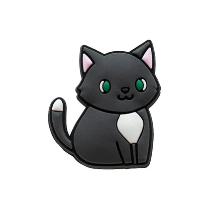 1pcs PVC Cute Cat Shoe Charms Pet Orange Cat Black Cat Shoe Decoration Pins Garden Sandal Accessories for Women Girl Boy