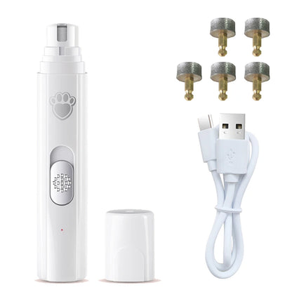 Electric Dog & Cat Nail Grinder - USB Rechargeable Silent Trimmer