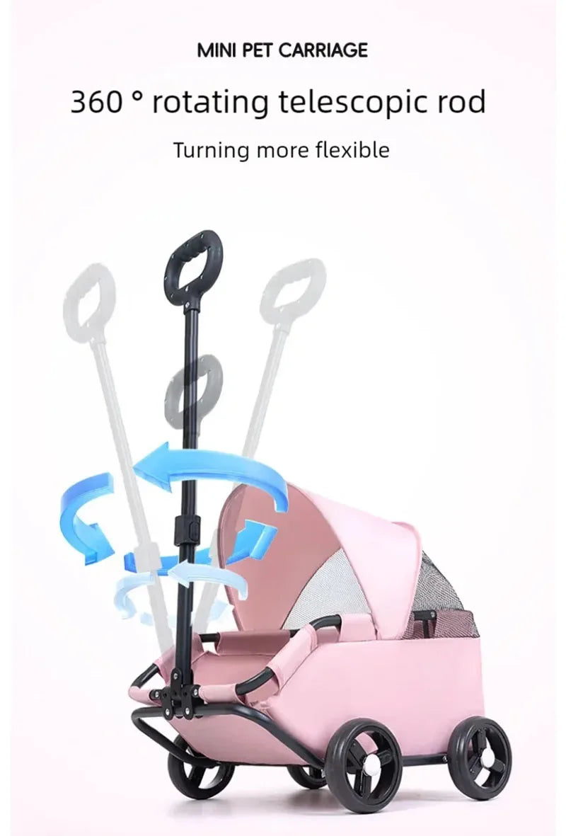 Small pet stroller for dogs, cats, teddy bears, baby strollers, outdoor activities, lightweight and foldable