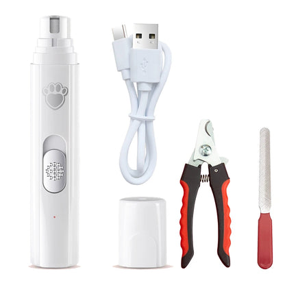 Electric Dog & Cat Nail Grinder - USB Rechargeable Silent Trimmer