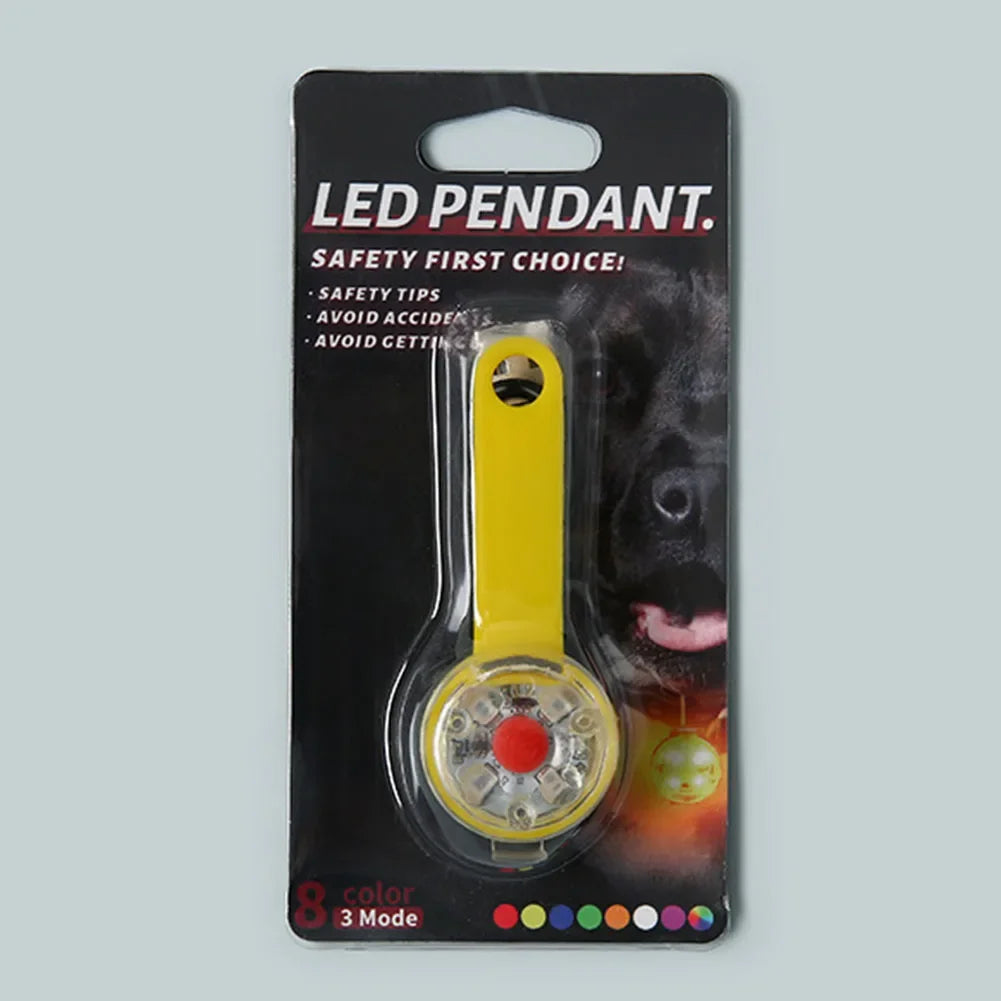 Dogs Collars Anti Loss Pendant Waterproof Safety LED Flashing Light USB Rechargeable Night Safety Luminous Light Pendant For Pet