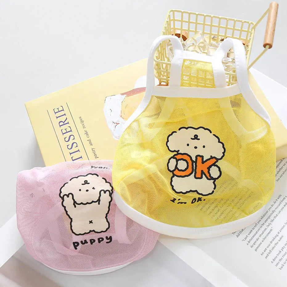 Original Cat and Dog Spring/Summer Clothes Thin Cute Dog Small Mesh Tank Top Teddy Bear Bobei Small Dog Short