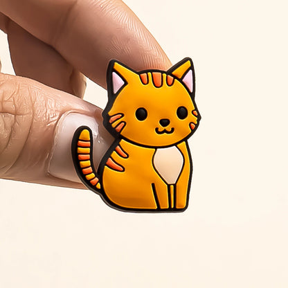 1pcs PVC Cute Cat Shoe Charms Pet Orange Cat Black Cat Shoe Decoration Pins Garden Sandal Accessories for Women Girl Boy