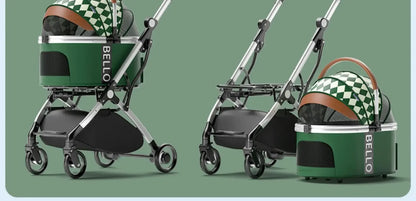 Foldable Pet Stroller for Outdoor Activities, Separable Dog Carrier Trolley for Corgi and Other Medium to Large Dogs