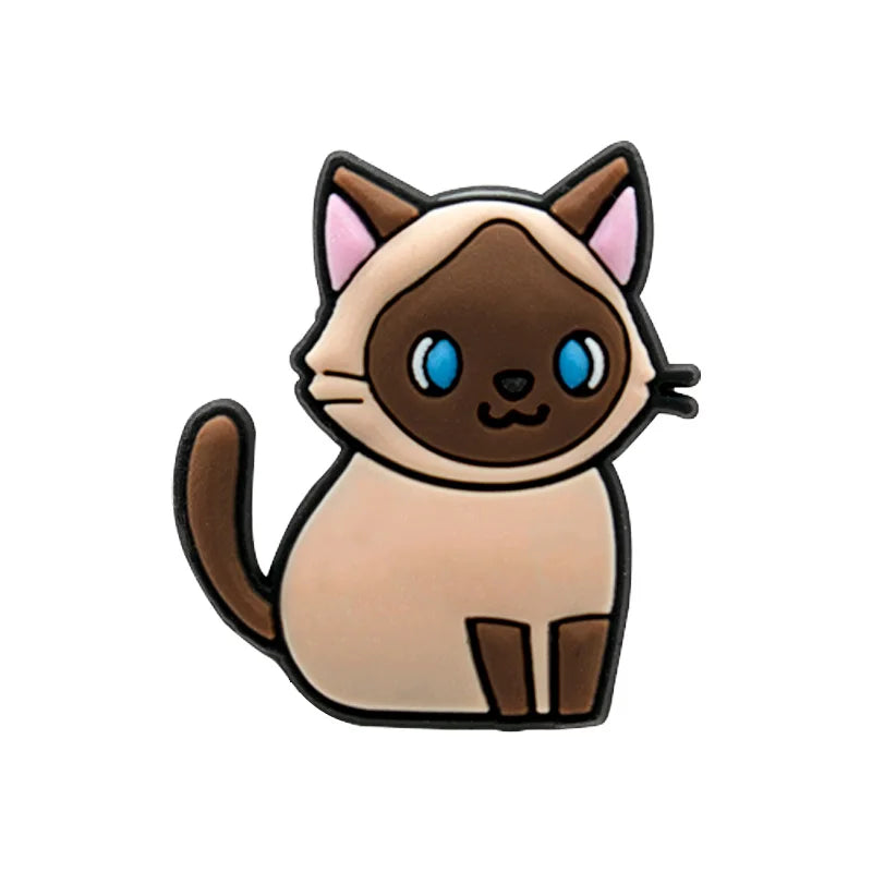 1pcs PVC Cute Cat Shoe Charms Pet Orange Cat Black Cat Shoe Decoration Pins Garden Sandal Accessories for Women Girl Boy