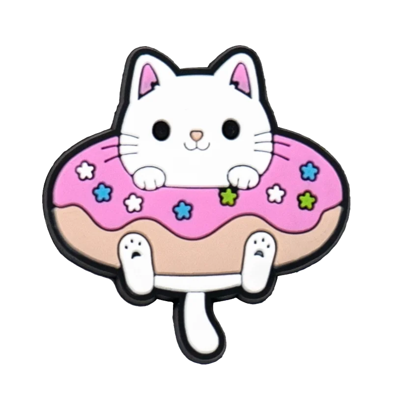 1pcs PVC Cute Cat Shoe Charms Pet Orange Cat Black Cat Shoe Decoration Pins Garden Sandal Accessories for Women Girl Boy
