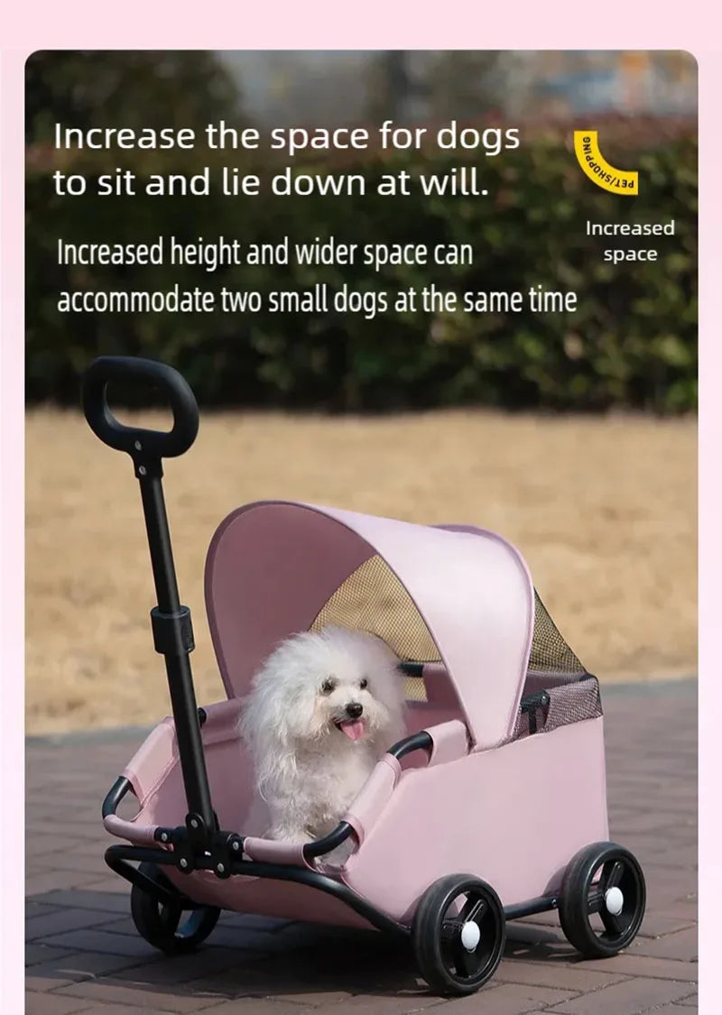 Small pet stroller for dogs, cats, teddy bears, baby strollers, outdoor activities, lightweight and foldable