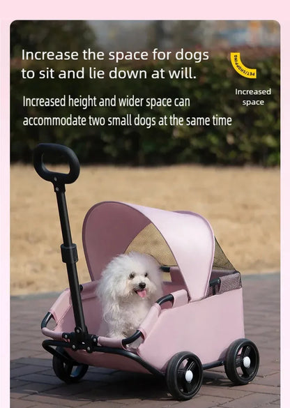 Small pet stroller for dogs, cats, teddy bears, baby strollers, outdoor activities, lightweight and foldable