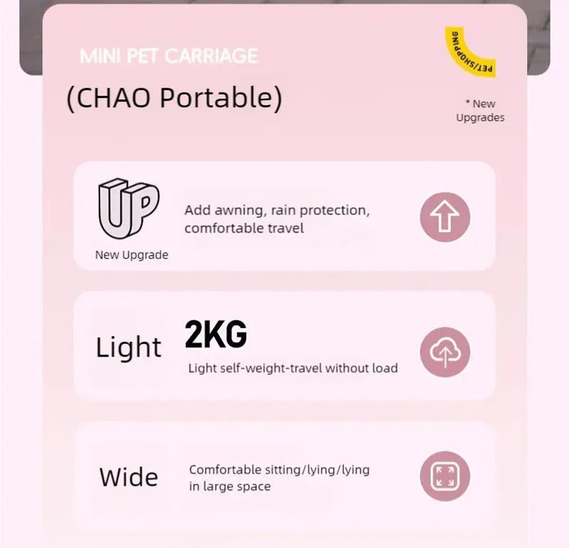Small pet stroller for dogs, cats, teddy bears, baby strollers, outdoor activities, lightweight and foldable