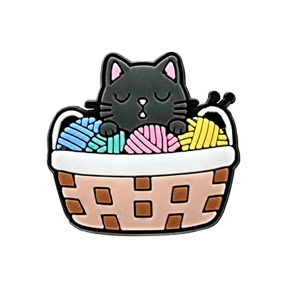 1pcs PVC Cute Cat Shoe Charms Pet Orange Cat Black Cat Shoe Decoration Pins Garden Sandal Accessories for Women Girl Boy