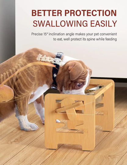 Bamboo Pet Feeding Station