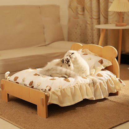 Cozy Wooden Cat Bunk Bed