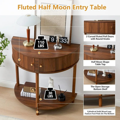 Chic Half Moon Console Table