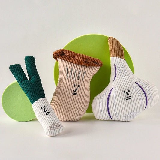 Cheerful Veggie Dog Toys