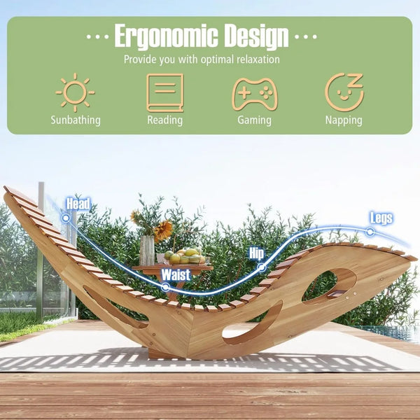 Relaxing Wooden Rocking Lounger