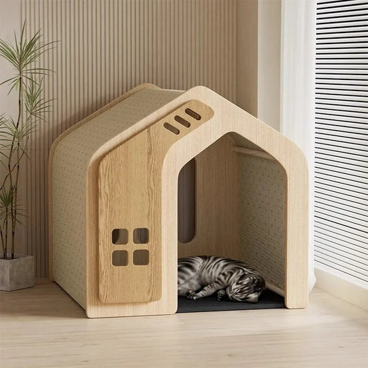 Cozy Wooden Cat Hideaway
