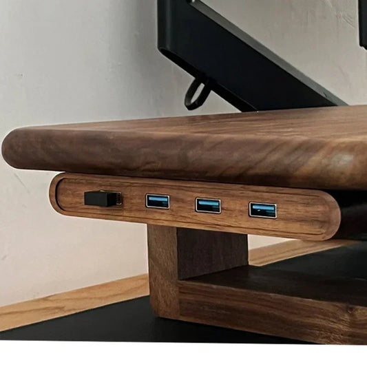 Black Walnut USB Hub Stand