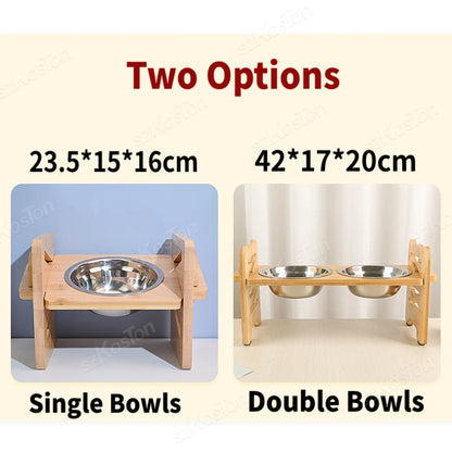 Bamboo Pet Feeding Station