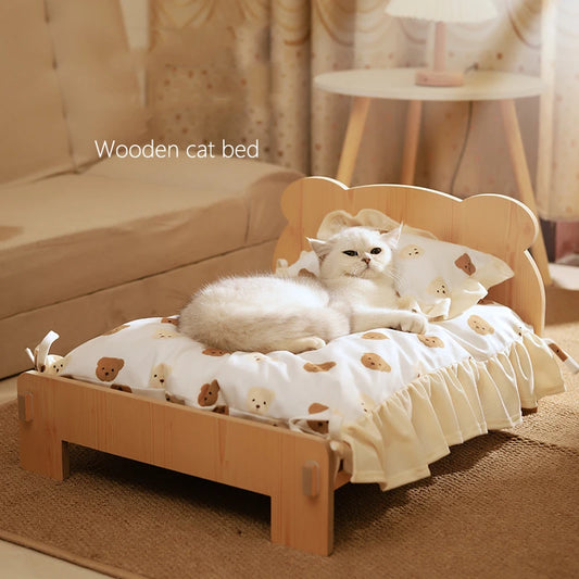 Cozy Wooden Cat Bunk Bed