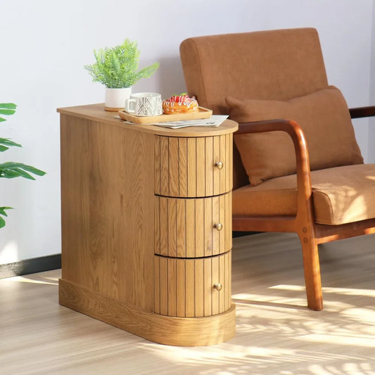Chic Slim Side Table with Drawers