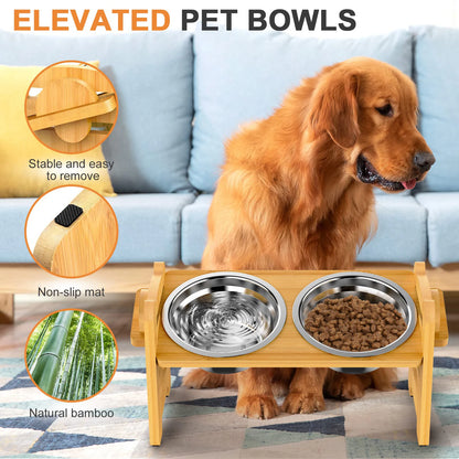 Bamboo Pet Feeding Station