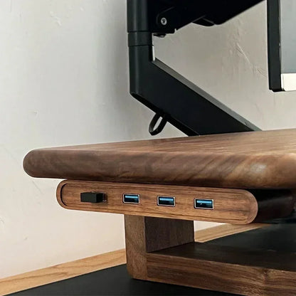 Black Walnut USB Hub Stand